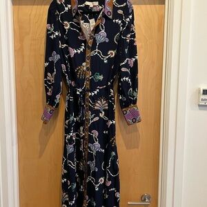 LOFT Blue Long Sleeve Wrap Dress